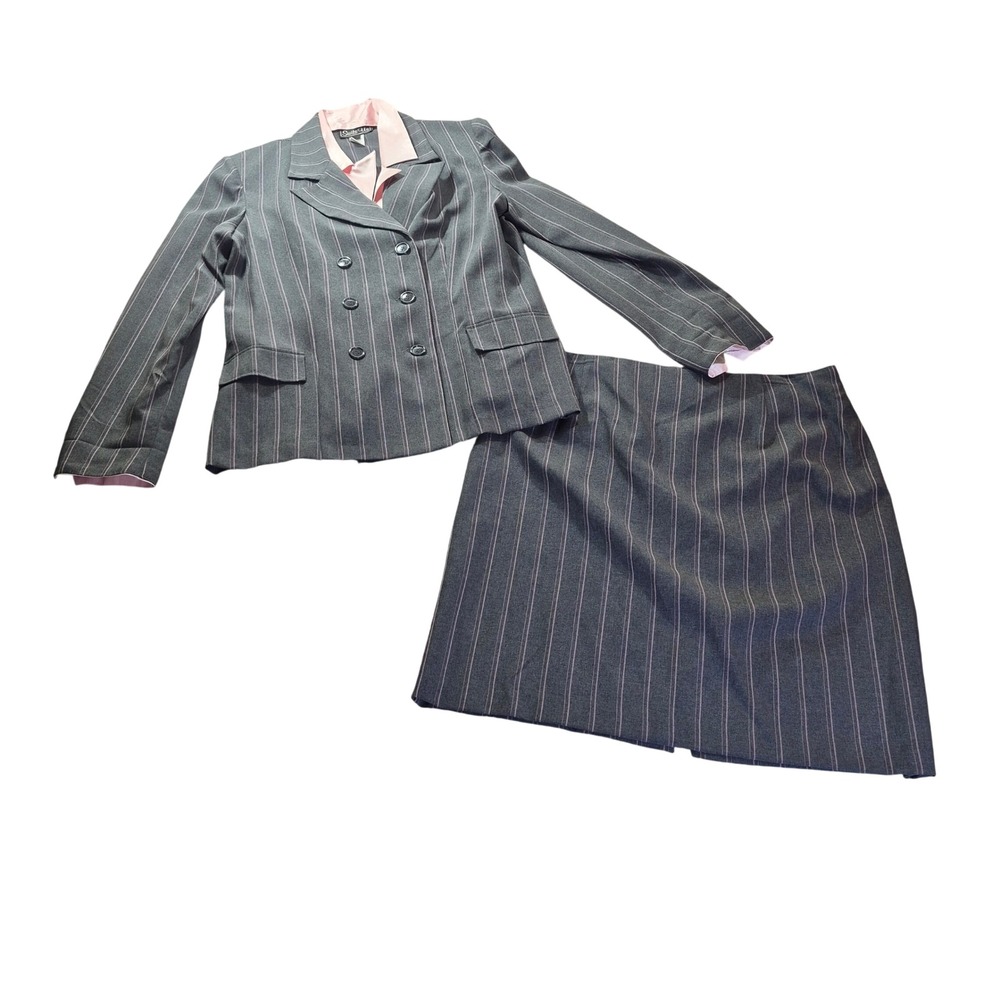 Suits Us 3pc‎ Skirt Suit Set 9672718 Womens Plus Size 16 Pinstripe Dark Academia